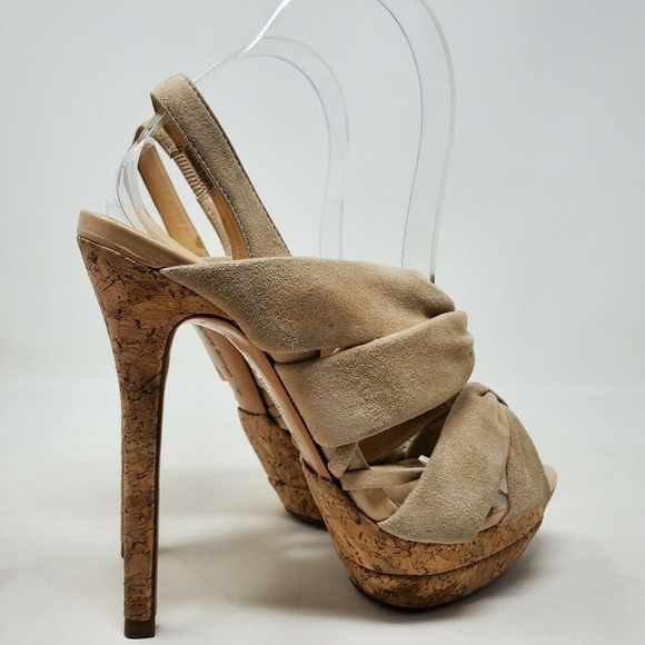 Alexandre Birman Bow Suede Nude Beige Heels - Picture 4 of 10